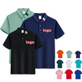 Customized Men's Short-Sleeved Business for Polo Shirt Summer Ice Silk Lapel T-Shirt 100% Polyester Cultural Advertising Work Bl