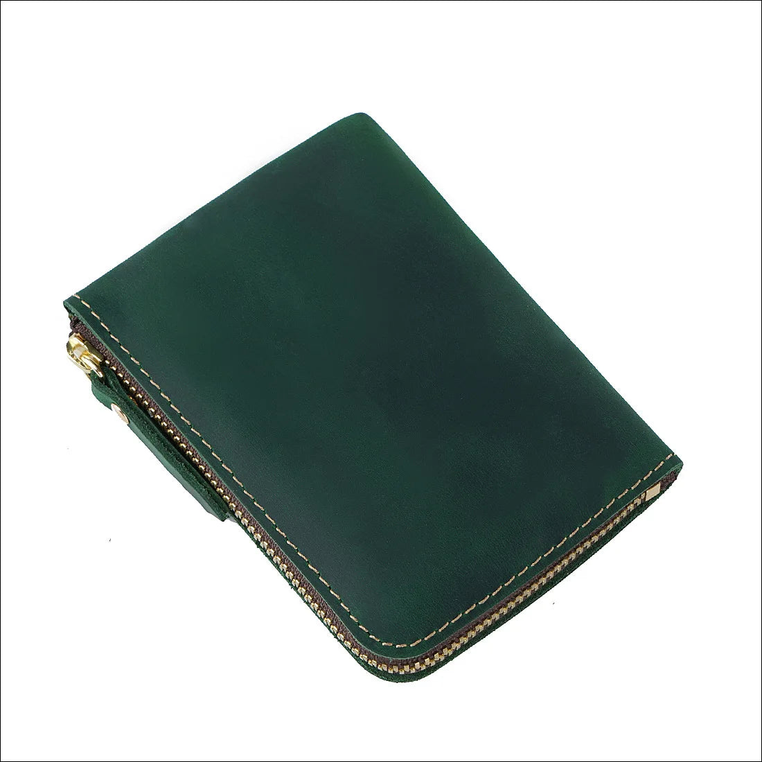 New Stylish Crazy Horse Leather Credit Card Holder Large-Capacity Zipper Practical Top Layer Cowhide Business Wallet Classic
