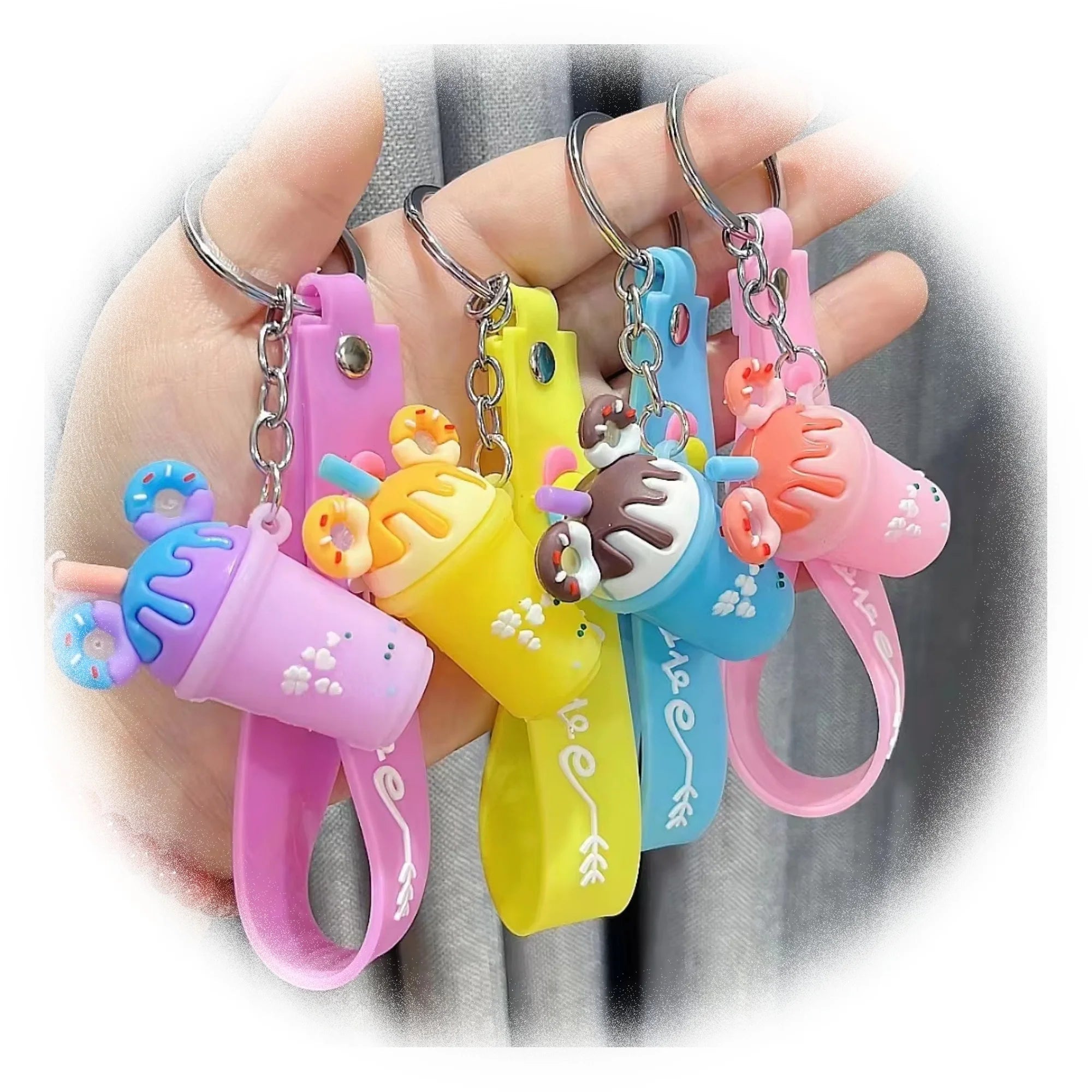 2023 Creative Ice Cream Keychain PVC Pendant Key Chain Cartoon Cute Charm Keychain