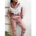 L23095 Custom Hoodie Set Winter Fleece Tracksuit Women Contrast Color Jogging Suits Casual Two Pieces Pants Set Tracksuits