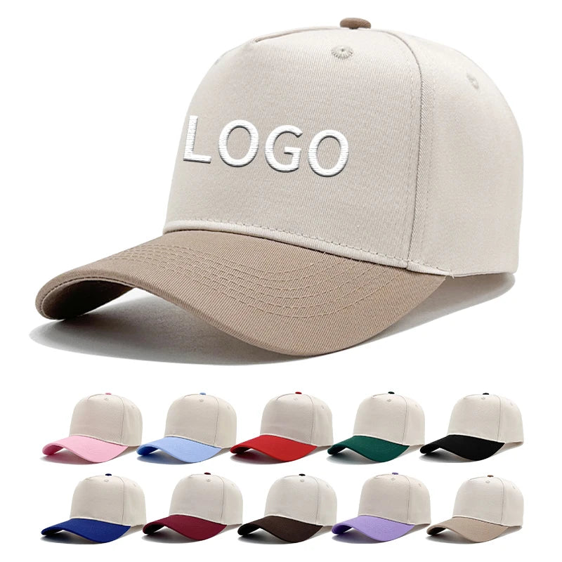 OEM ODM Custom 3D Embroidery Logo Blank Baseball Cap Wholesale Structured 5-Panel Frame Sport Baseball Caps Common Unisex