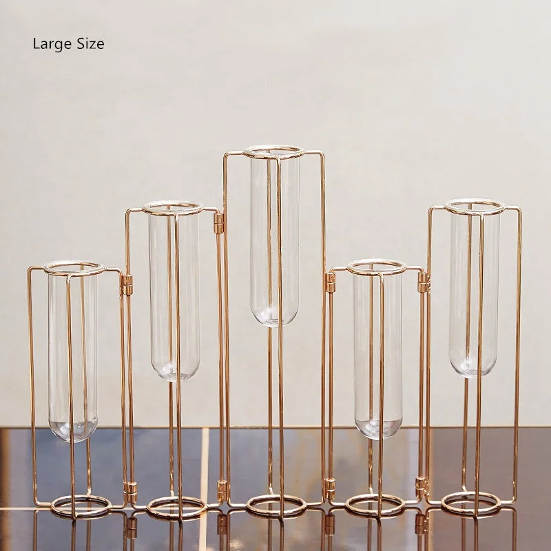 Modern Flowers Mini Plant Pot Indoor Hydroponic Vase Powder Coated Metal Iron Flower Pot Stand Planter