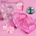 New Hotsale Pink Heart Crystal Glass Cup Jar Acrylic Nail Art Tool Pink Heart Storage Nails Liquid Dappen Dish Cups