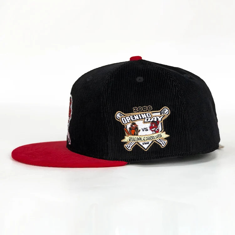Custom logo Blank Fitted Black 6 Panel Prints 3d Embroidery Corduroy Flat Bill Baseball Snapback Hat Cap for Men