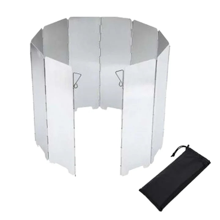 Outdoor Camping Portable Collapsible 10 Plates Stove Aluminium  Wind Screen Wind Shield