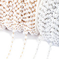 1 Meter Rhodium/KC Gold Plated Copper Chain Pearl Beads Jewelry Making Supplies Chain DIY Necklace Earring Bracelet Chain Y4