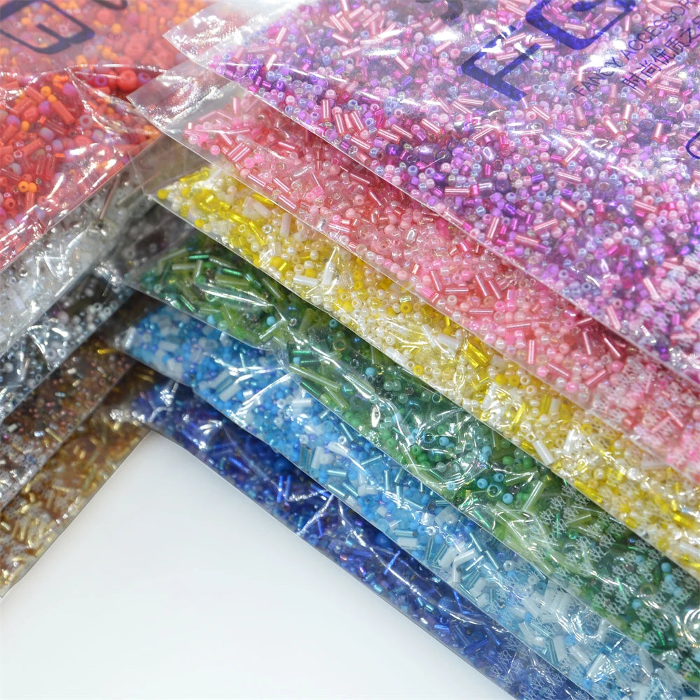 Diy Multi Shape Good Quality Homochromatic Glass Seed Beads Set 450g for Jewellery