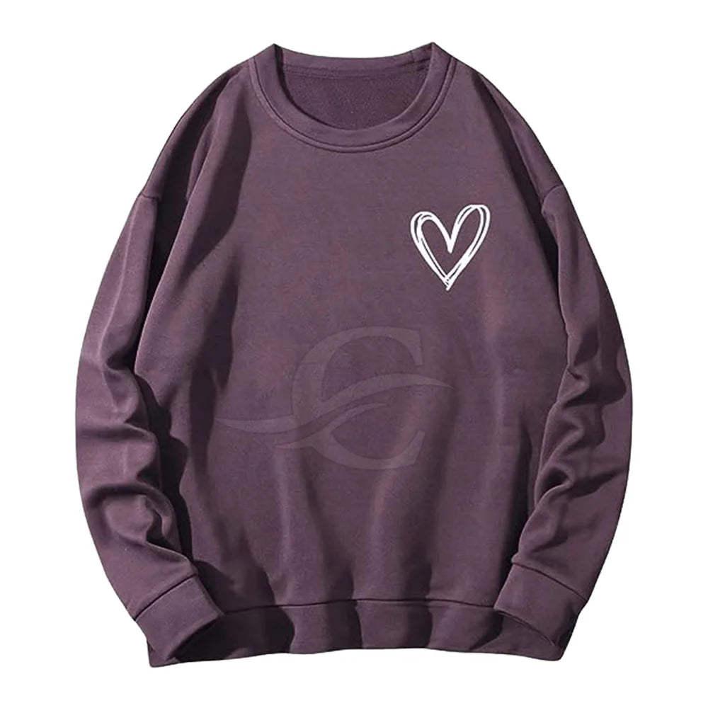 Women's Clothing Manufacturer Custom Plus Size Women's Crewneck Sweatshirt Printed Embroidered Design Cotton Lady Sweatshirt