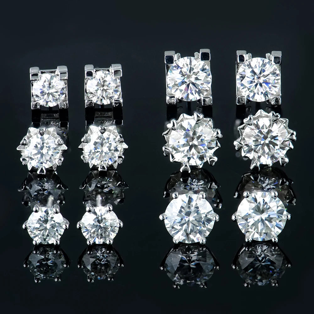 Round butterfly Heart Flower Shaped Gra Certified S925 Sterling Silver Screw Back Moissanite Diamond Stud Earring for Women MegaBDM