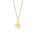 SP Dainty Style Custom Pendant Necklace Jewelry 925 Sterling Silver Engraved Zircon Geometric Shape Pendant Necklace