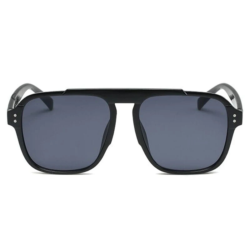 0319 Vintage Large Framed Plastic Framed Sunglasses square Framed Black Sunglasses