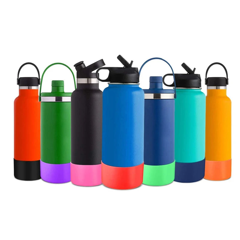 32OZ Customized Silicone Boot Protective Sleeve Water Bottles Non-Slip Bottom Sleeve Cover