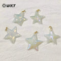 WT-P1774 WKT Fashion Natural Gemstones Aura Opal Pendants Stars Shape White Stone Pendants Necklaces Jewelry Chic Lady