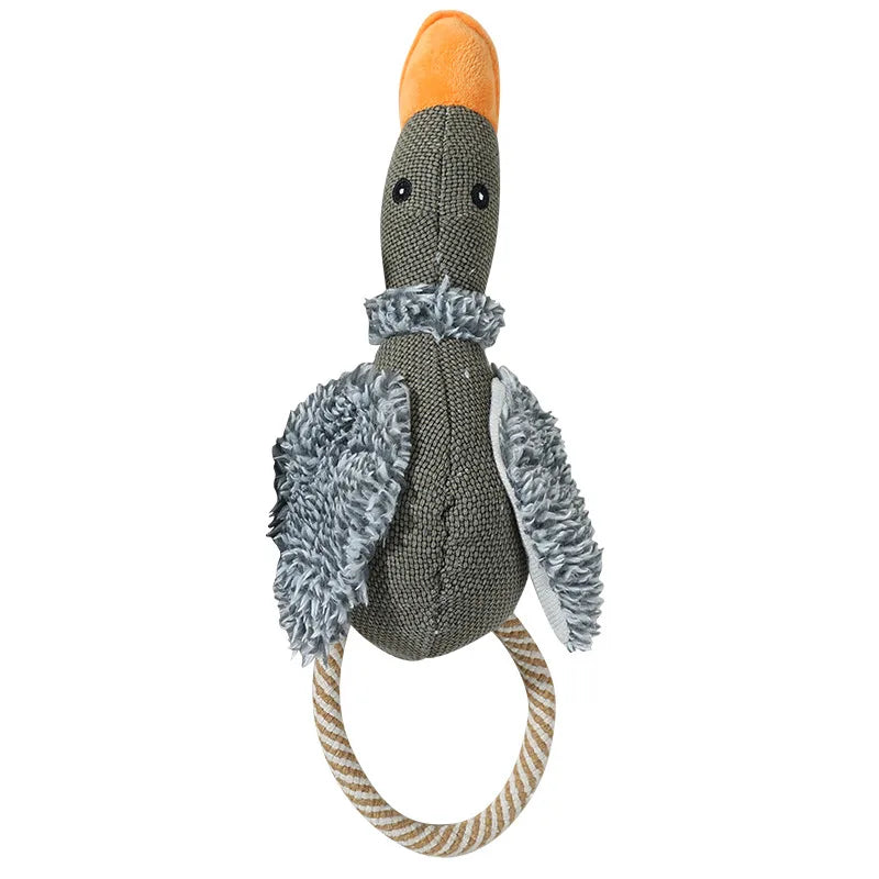 Wholesale  Cotton and Linen Rope Dog Chew Toy Animal Shape Interactive Dog Squeak Toy Plush Dog Toys for Tug of War