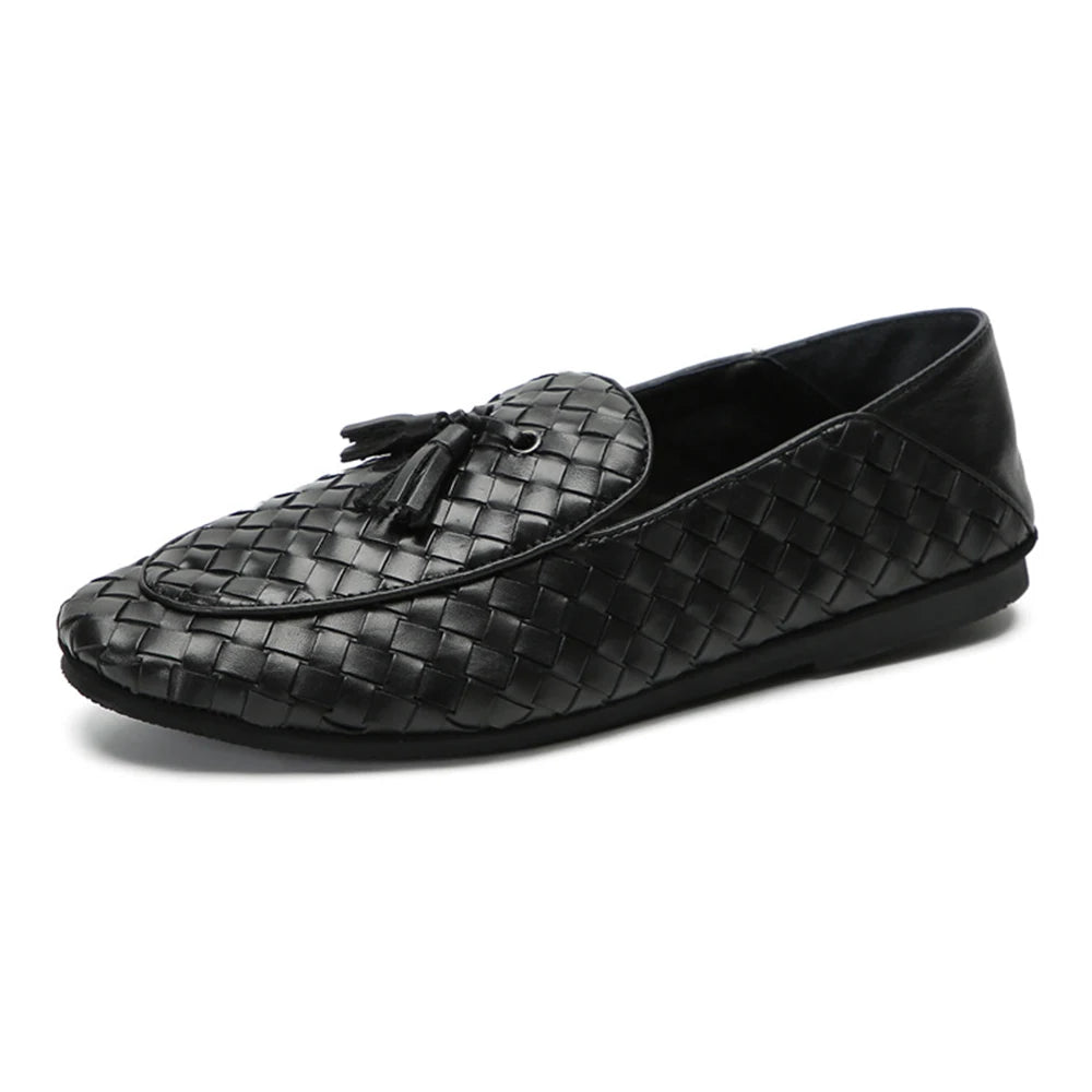 Top Grade Men's British Style Loafers Customisable Genuine Cow Leather Tassel Slip-On Shoes Comfortable Casual Height Increasing
