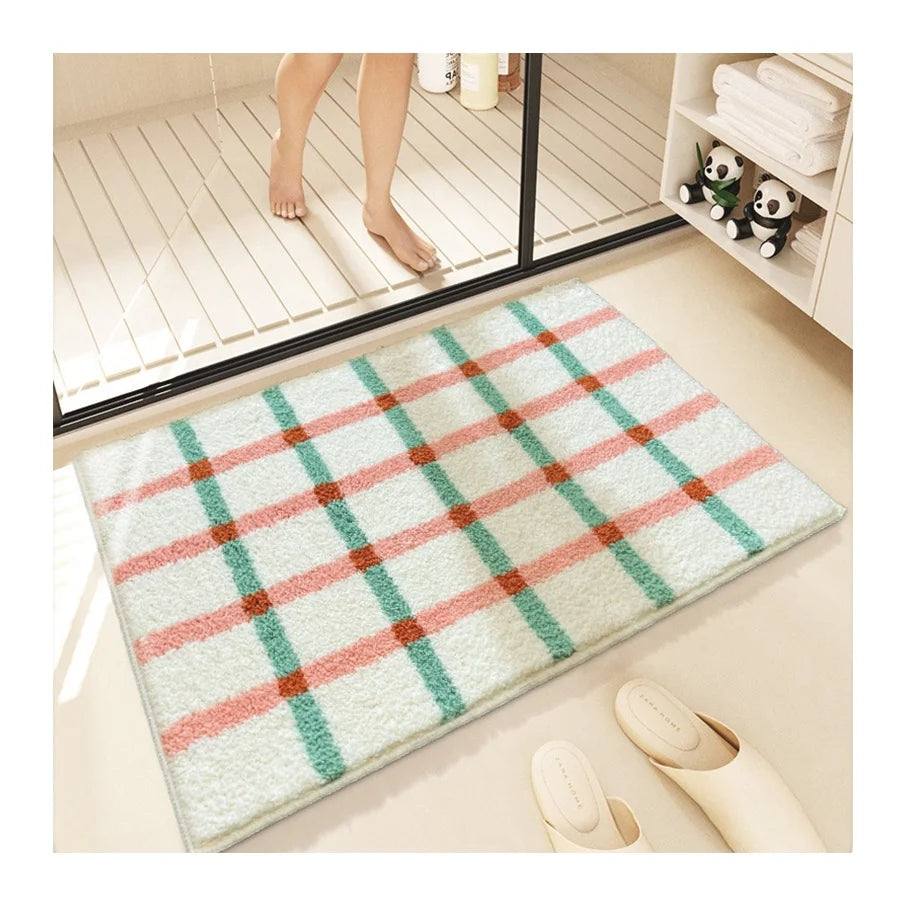 High Quality Microfiber Door Mats Luxury Bathroom Rug Lovely Shaggy Bath Mat