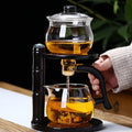Creative Transparent Heat Resistant Handmade Lazy Semi-Automatic High Borosilicate Glass Teapot Set