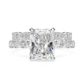 925 Sterling Silver Wedding Ring Set for Couples Radiant Cut AAAAA CZ Zircon Pave Diamond Rhodium for Women Engagement Jewelry