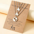 Trendy Mother's Day Gift Silver Plated Stainless Steel Heart Shaped Pendant Mother and Daughter Necklace for Women