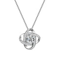 Sterling Silver Knot Necklace Pendant Endless Flower Necklace Pendant with AAA Cubic Zirconia Anniversary Jewelry Gift for Women