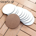 MDFSUB Custom Design Wood Sublimation Coasters Mats & Pads 3mm Thick Round 90mm Diameter Glossy White Eco-Friendly Bar Pad