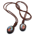 Shoulder Board Rope With Wood Bead of Jesus and Maria Pictures