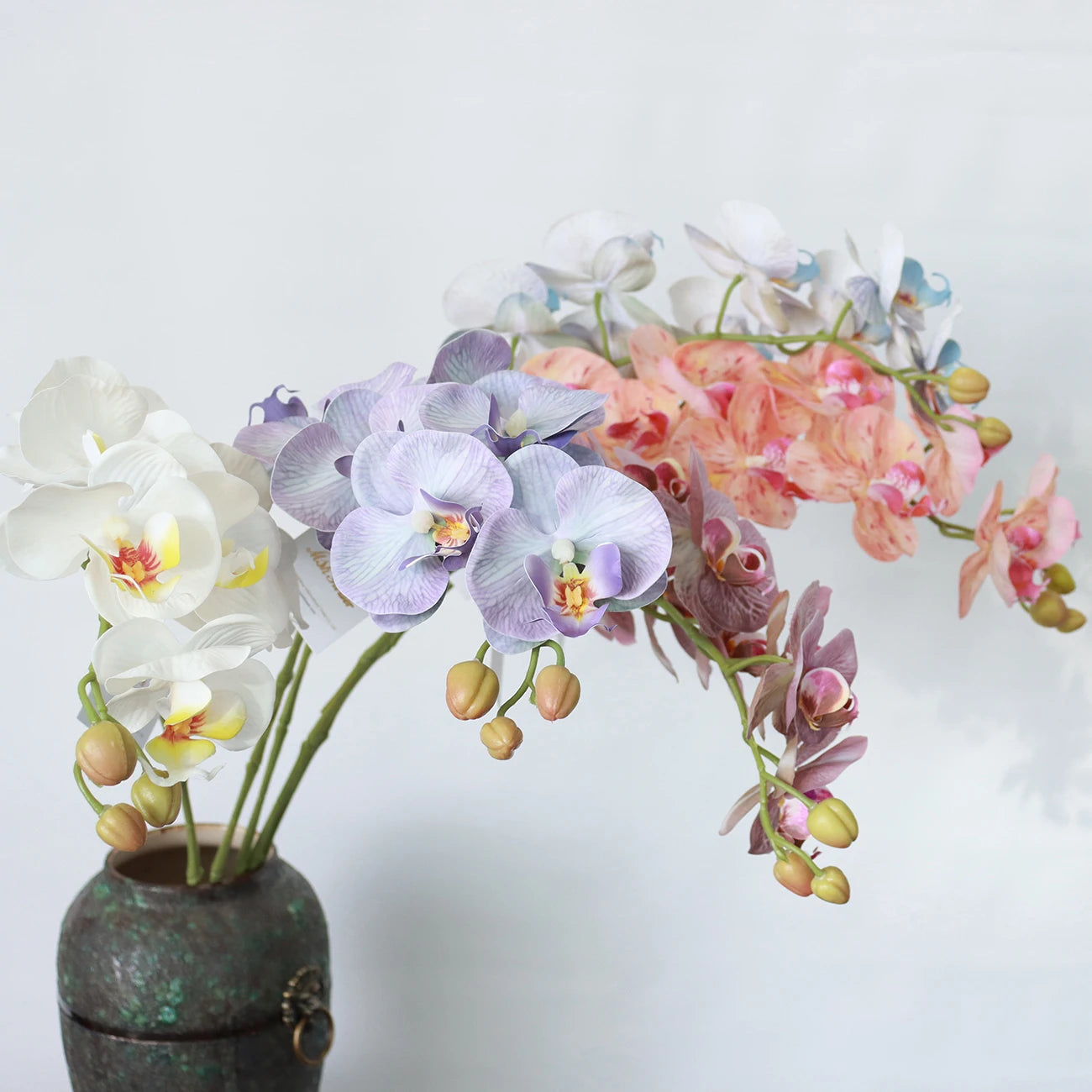 TG036 High-end Artificial Flowers Morandi Color 9 Phalaenopsis Dining Table Home Decoration Wedding Hotel Flowers