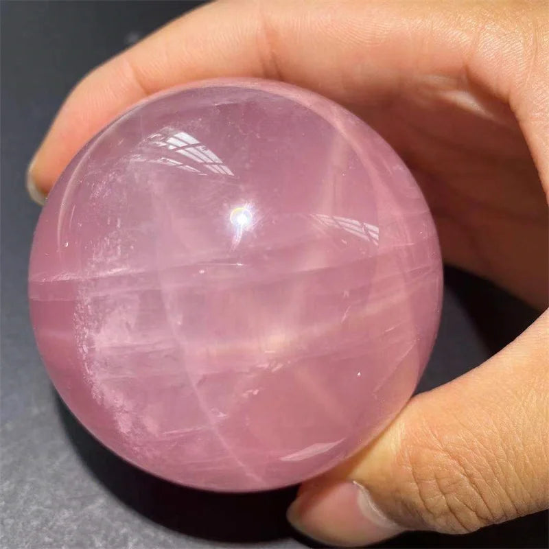 Star Light Rose Quartz Sphere Natural Gemstone Ball Healing Quartz Crystal Sphere for Decoration