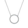 Dylam Metallic Style New Design Charm 5A Zircon Pendant Circle Halo Necklace Romantic 18K Gold Plated Wedding Necklaces
