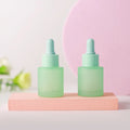 Empty Skincare Cosmetic Packaging 20ml Flat Frosted Macaroon pink Red Orange Green Lotion Serum Dropper Bottle
