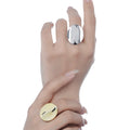 Fine Jewelry Custom Adjustable Rings 925 Sterling Silver Female Anti Fade Minority Geometric Exaggeration Ring for Girls