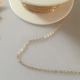 1/20 GF Chain Shiny Flat O-shape Body Chain Premium 14K Real Gold Filled Cross Chain for Bracelet Jewelry Making