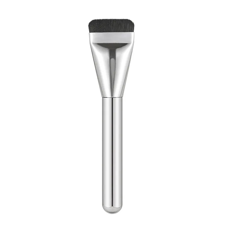 2024 Hot Sale ABS Handle Single Silver Facial Makeup Brush for Foundation Flat Top Foundation Korean Makeup Brush