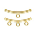 Curved Tube Beads Gold Filled Findings Bead Setting 14K DIY Jewelry Golden 900499