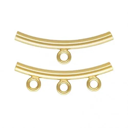 Curved Tube Beads Gold Filled Findings Bead Setting 14K DIY Jewelry Golden 900499