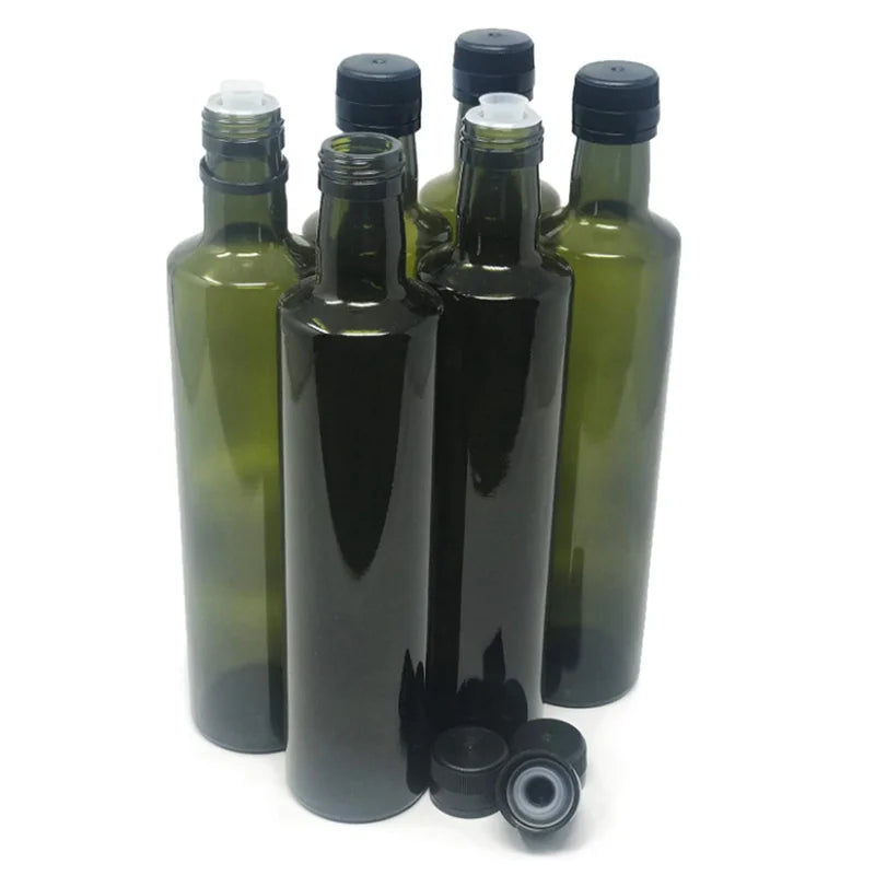 Wholesale 250ml Green Marasca Olive Oil Glass Bottle with Screw Cap Packaged in Carton