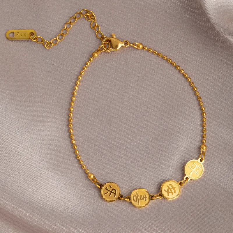 DAIHE New Neutral Style Character Bracelet Small Round Design Bracelet