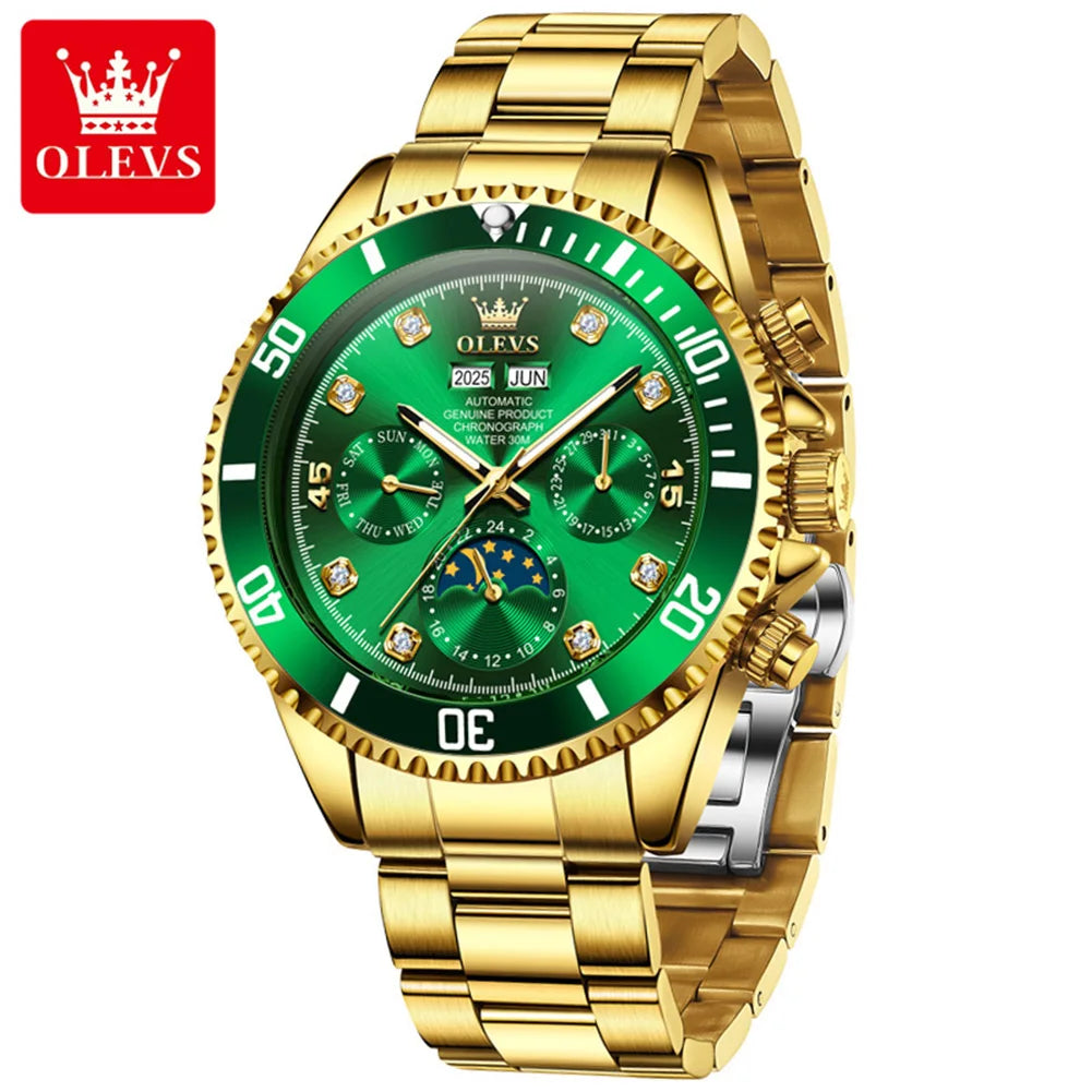 OLEVS 6729 OEM Mechanical Watch Fashion Man High Class Stainless Steel Waterproof Mechanical Wrist Watch