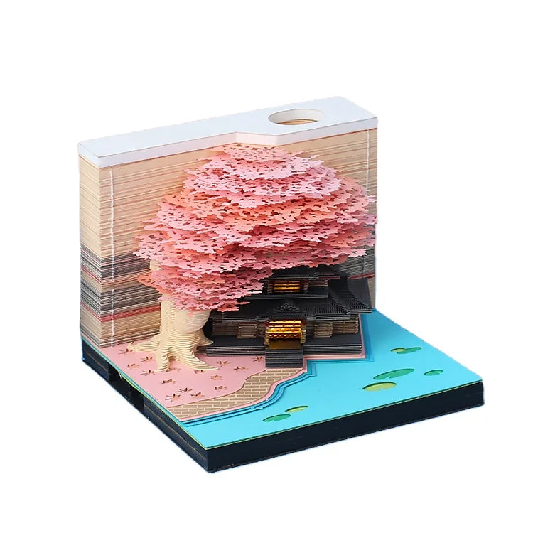 Paper Craft 170 Sheets Memo Pads Paper Art Castle 3D Stick Notes Original Design Diy Post Notes Christmas Gift Notepad