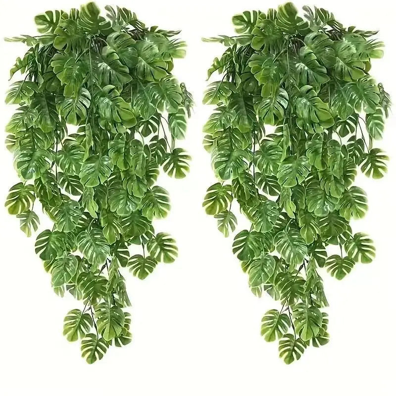 Artificial Plastic Monstera Plants Rattan for Home Wall Hanging Decoration