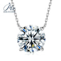 Four Claw Design Christmas Gift 1ct Round Cut 925 Silver Pendant Moissanite Necklace
