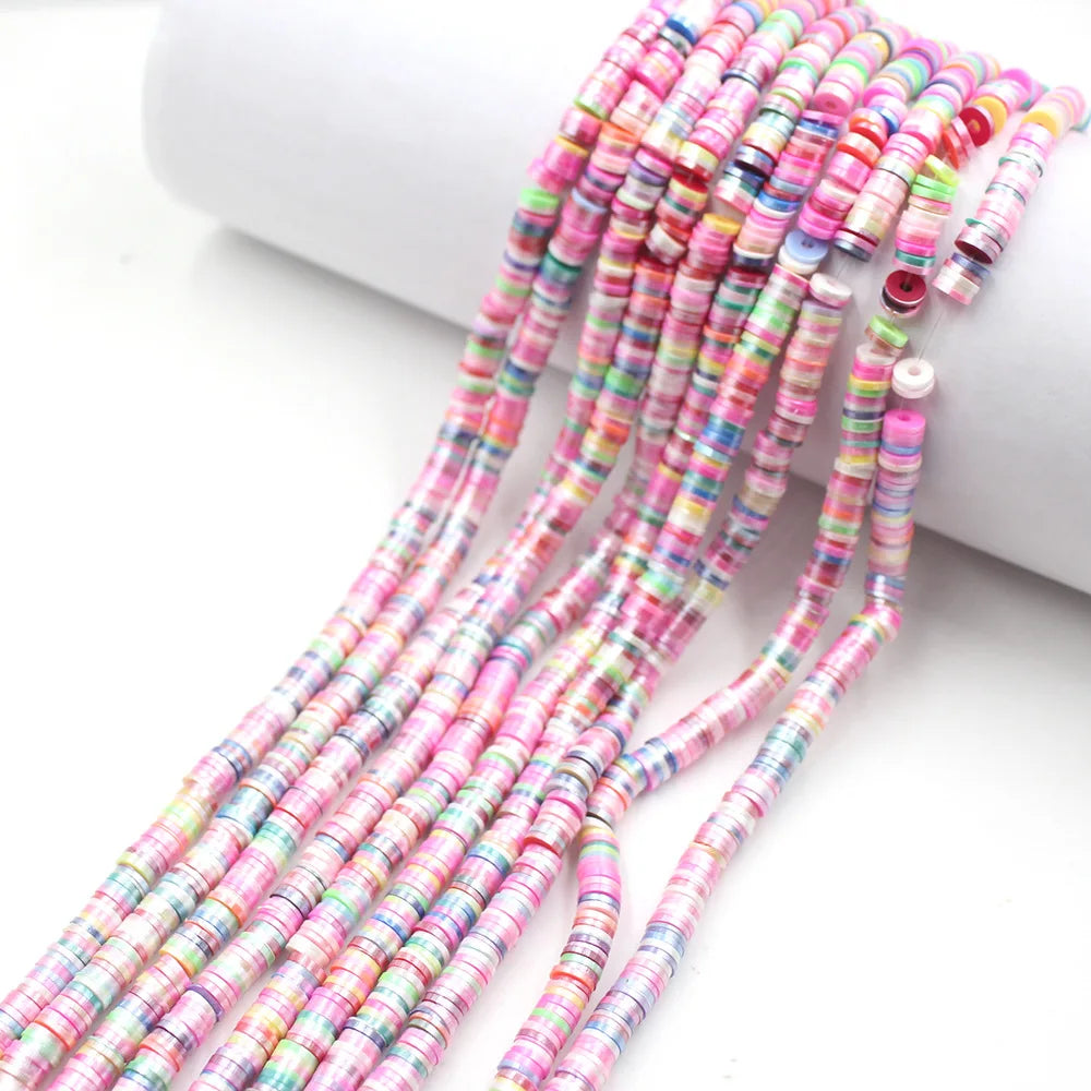 Factory Wholesale Cheap 6mm Flat Round Polymer Clay Spacer Beads for Bracelet Making
