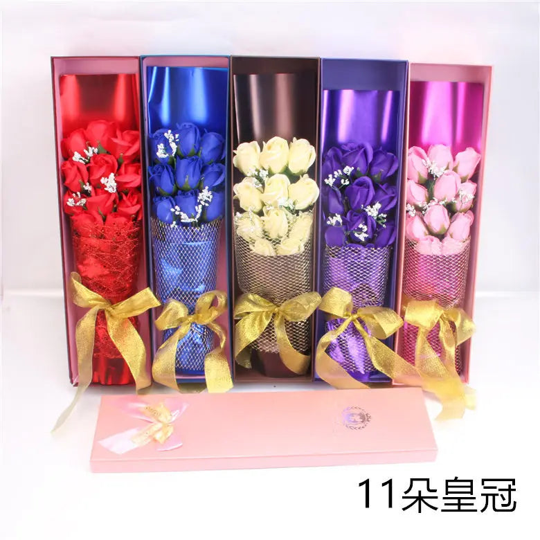 AF4011 18 PCS Rose Soap Bouquet Gift Box Mother Holiday Flower Creative Gift Carnation Soap Flower