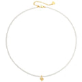 2024 New Extremely Fine 2.5mm Bright White Round Beads Heart Orb Pendant Necklace Girls Jewelry Customized