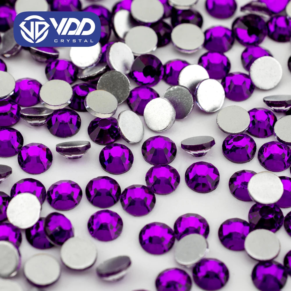 VDD 130 Grape SS4-SS30 New Color Glass Rhinestones Crystal Flatback Bright Glitter Strass Stone DIY Crafts Nail Art Accessories