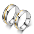 Titanium Gold Silver Rhinestone Stainless Steel Crystal Fashion Womens Men Jewelry Couple Ring for Man