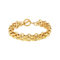 Latest 18K Gold Plated Stainless Steel Jewelry Set Geometric Smooth Thick Chain Cuff Bracelet Trendy for Women Bracelet B232376
