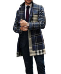Popular Men's Plaid Coat Jacket Casual Business Long Sleeves Single-breasted Winter Men's Coat