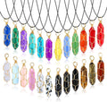 Wholesale Winding Hexagonal Pendant Necklace Natural Crystal Stone Bullet Pendant Necklace Gemstone Pendants Jewelry