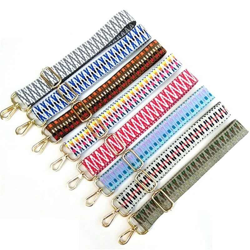 Meetee B-J180 3.8cm New Color Stripe Ribbon Ladies Bag Accessories Adjustable Shoulder Strap
